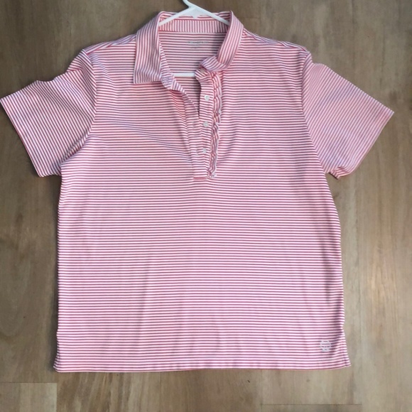 Tory Burch Tory Sport Performance Striped Ruffle Polo - Picture 2 of 6